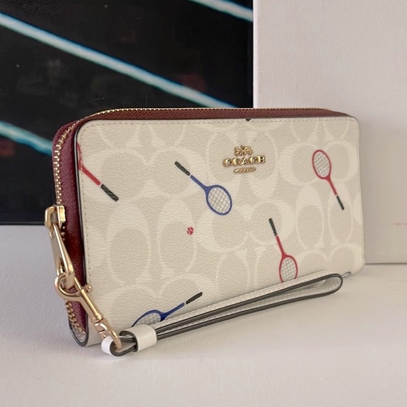 Coach Chalk Multi Racquet Long Zip Around Wallet - Picture 5 of 8